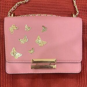 Pink Butterfly Embellished Women's Bag